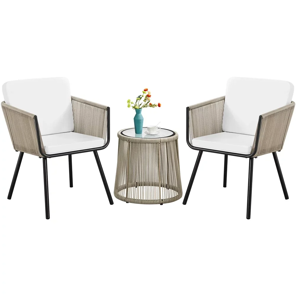 

Easyfashion 3-Piece Outdoor Bistro Set, Tan
