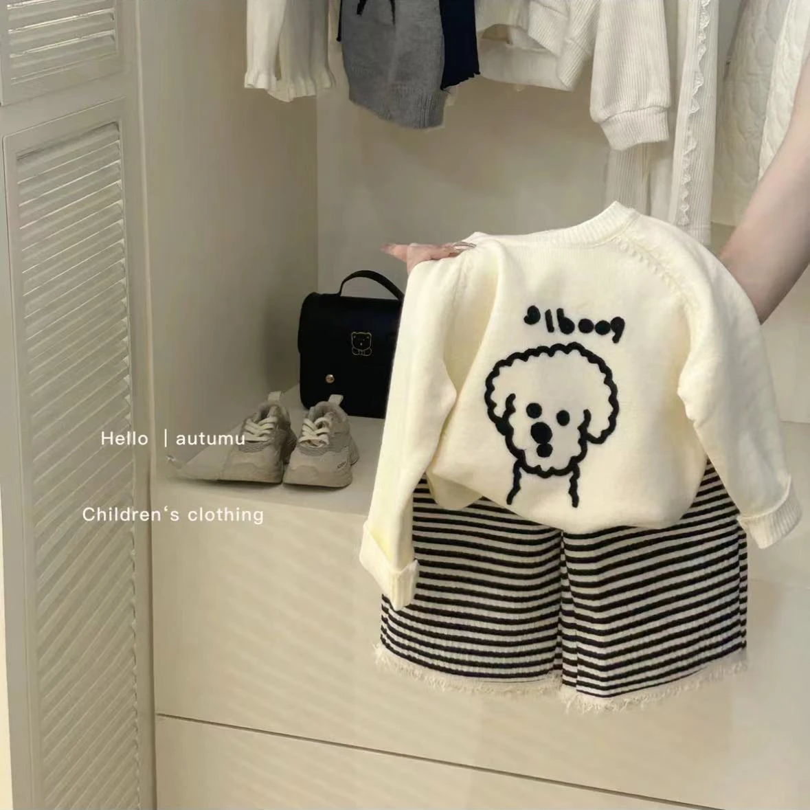 Детская одежда корейский стиль 2024 новинка милая мультяшная маленькая собака