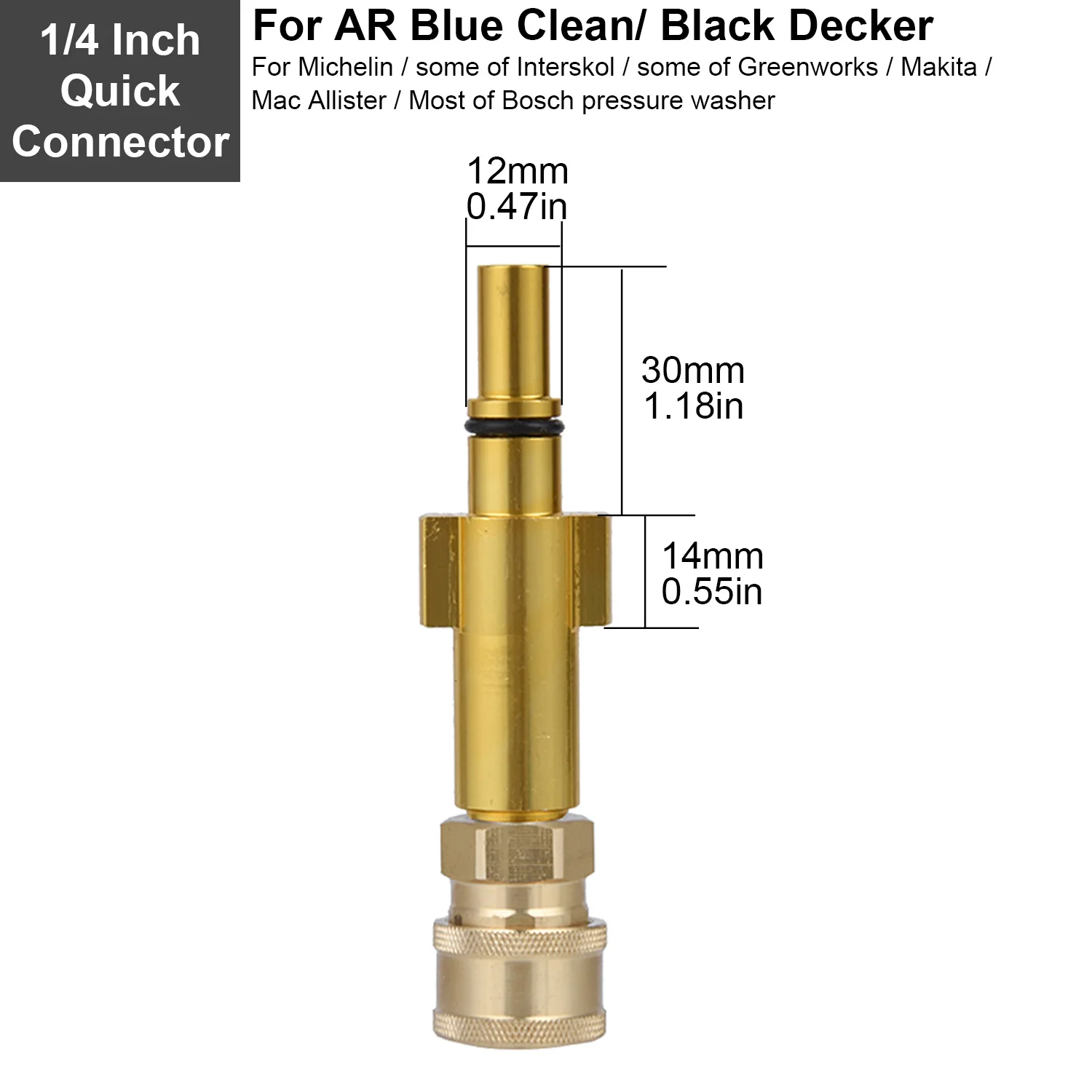 

Адаптер-адаптер для мойки высокого давления, 1/4 дюйма, быстроразъемный разъем, соединительная насадка для Karcher Lavor STIHL M22, 14 мм, пенопластовый наконечник