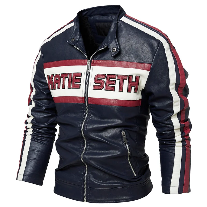 

Autumn and Winter Men's Motorcycle Leather Jacket Fleece Warm Windproof Vintage Overcoat Male Fashion New Biker PU Jackets