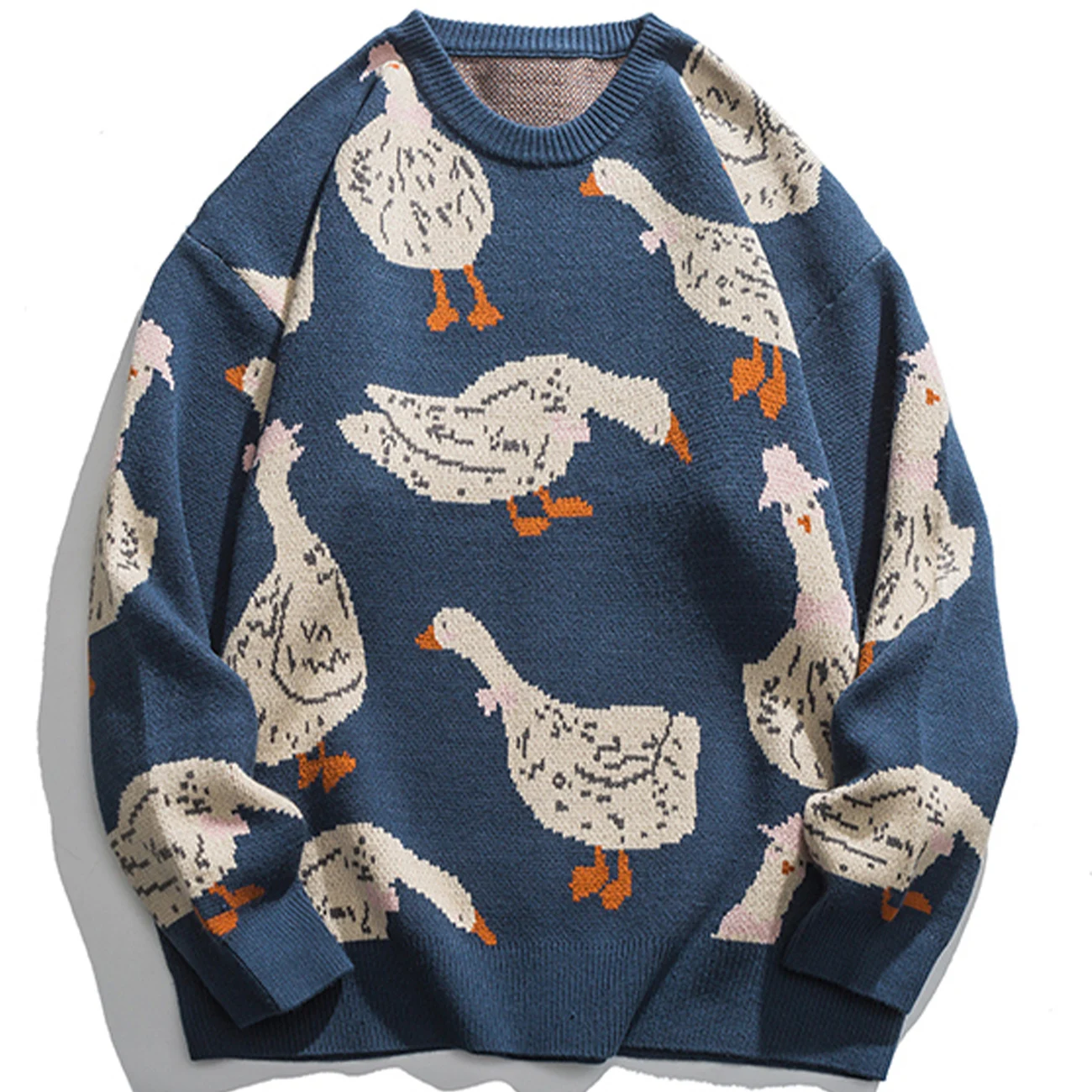 

2022Harajuku Cute Duck Pattern Knitted Sweater Autumn Winter Sweater Casual Cotton Sweater Pullover Men Women Streetwear Top
