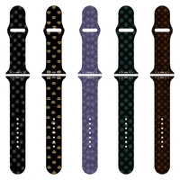 for apple watch band 7 se 6 5 4 3 silicone festive print 41mm 38mm 40mm bracelet band for iwatch band 42mm 44mm 45mm