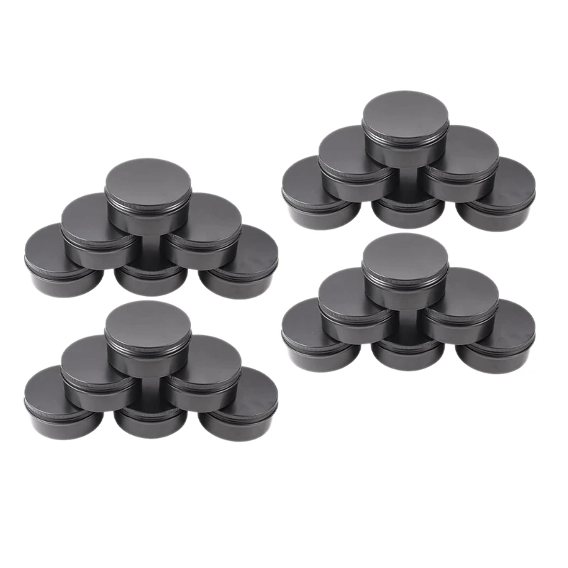 

24 Pack Round Tins Cans Screw Top Aluminum Cans With Lids For Lip Balm,Spices,Candies,Tea And Candle Making