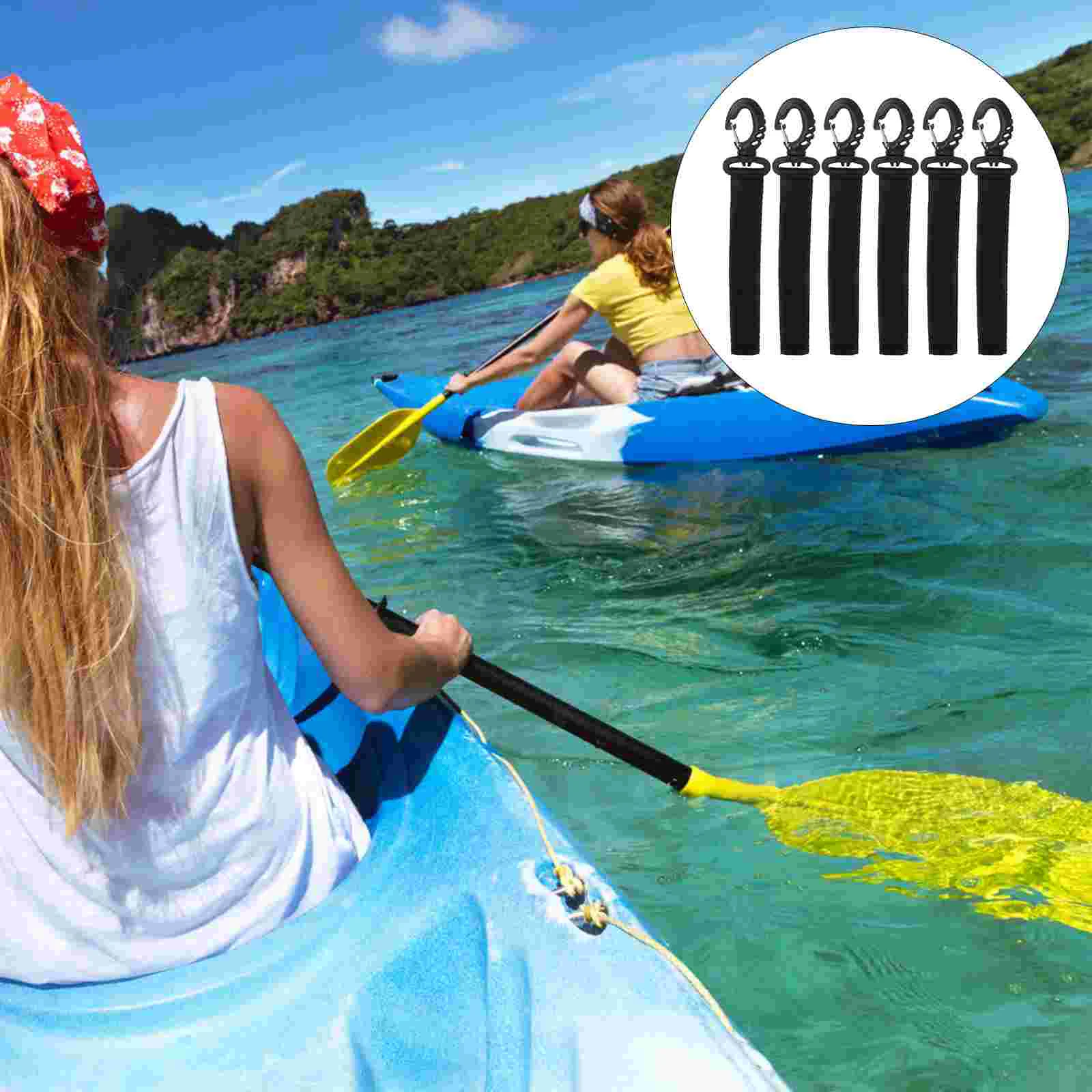 

6Pcs Nylon Kayak Paddle Tie Leash Safety Lanyard Strap Hook Accessories