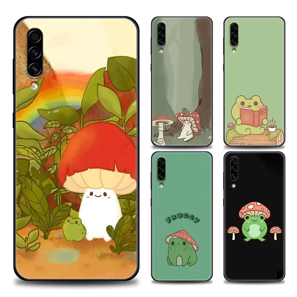 

Cute Frog Mushroom Kawaii Phone Case For Samsung Galaxy A90 A80 A70 A70S A60 A50 A40 A30 A30S A20S A20E A10 A10E 5G Black Cover