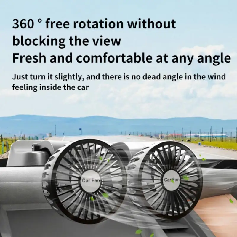 

5V 12V 24V Car Fan Cooling Car Fan Dual Head USB Car Fan Speeds Adjustable Auto Cooler Air Fan Car Accessories Wind Regulation