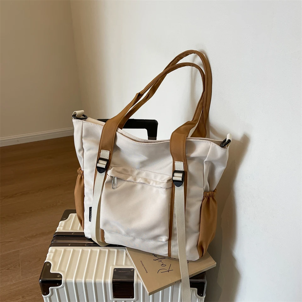 Японские и корейские холщовые сумки через плечо для женщин вместительные