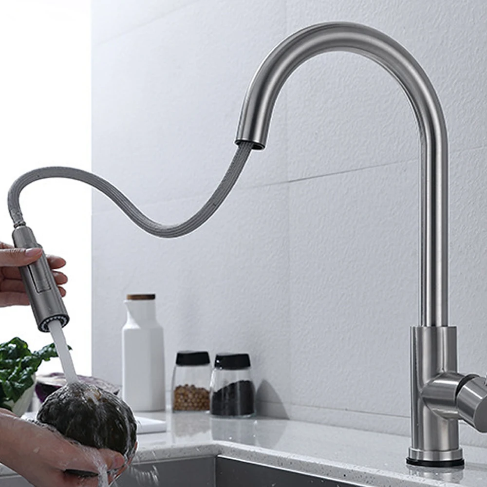 

Pull Out Spout Crane For Sensor Rotate Touch Induction Faucet Hot Cold Water Tap Smart Kitchen Faucets Sink Mixer Taps