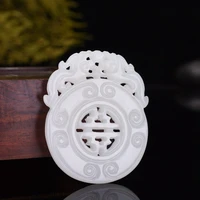 hand carved jade pendants fashion jewelry men and women with carved jade pendants of ping an brand in natural whitejade of china