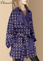 womens cotton windbreaker oversized long sleeve luxury coat 2021 autumn loose printed korean style elegant trenchcoat