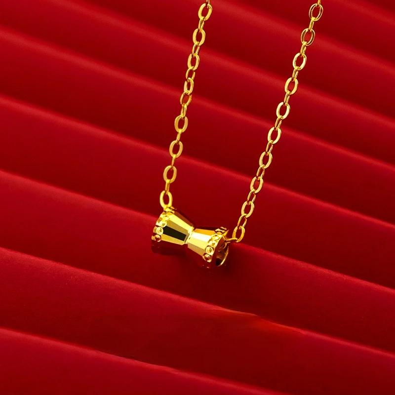 

Luxury 24k yellow Gold Plated Geometric Necklace for women Fashion Pendant Clavicle Chain Wedding Anniversary High Jewelry Gifts