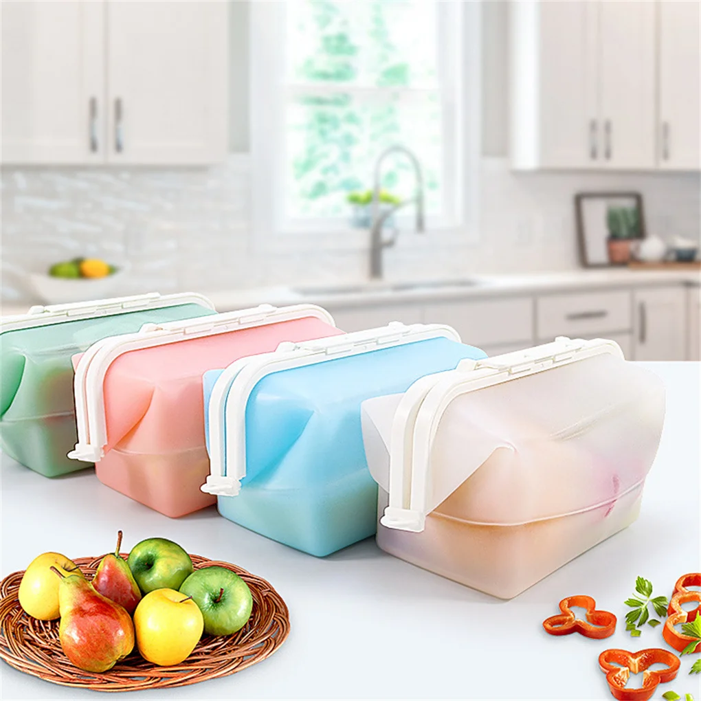 

Collapsible Food Storage Bag Container Vegetable Fruit Microwave School Bento Portable Dinner Container Picnic Food Storage Bags