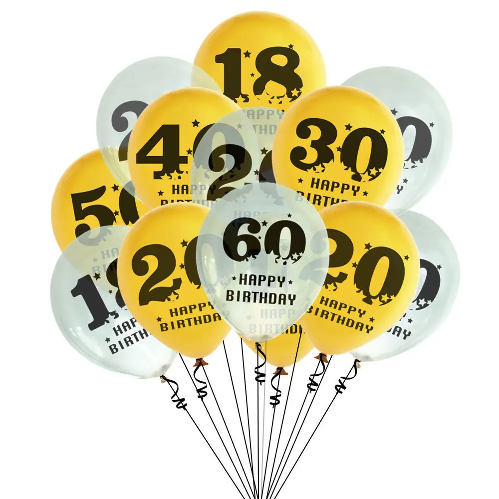

10pcs12 Inch 18th Birthday Party Anniversary Decoration Holiday Party Supplies Digital Printed Latex Balloon