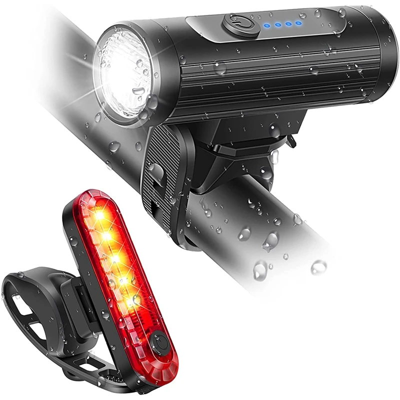 

Bike Lights Front And Back,Ultra Bright USB Rechargeable Bike Light Set Powerful,Waterproof Bike Headlight Taillight