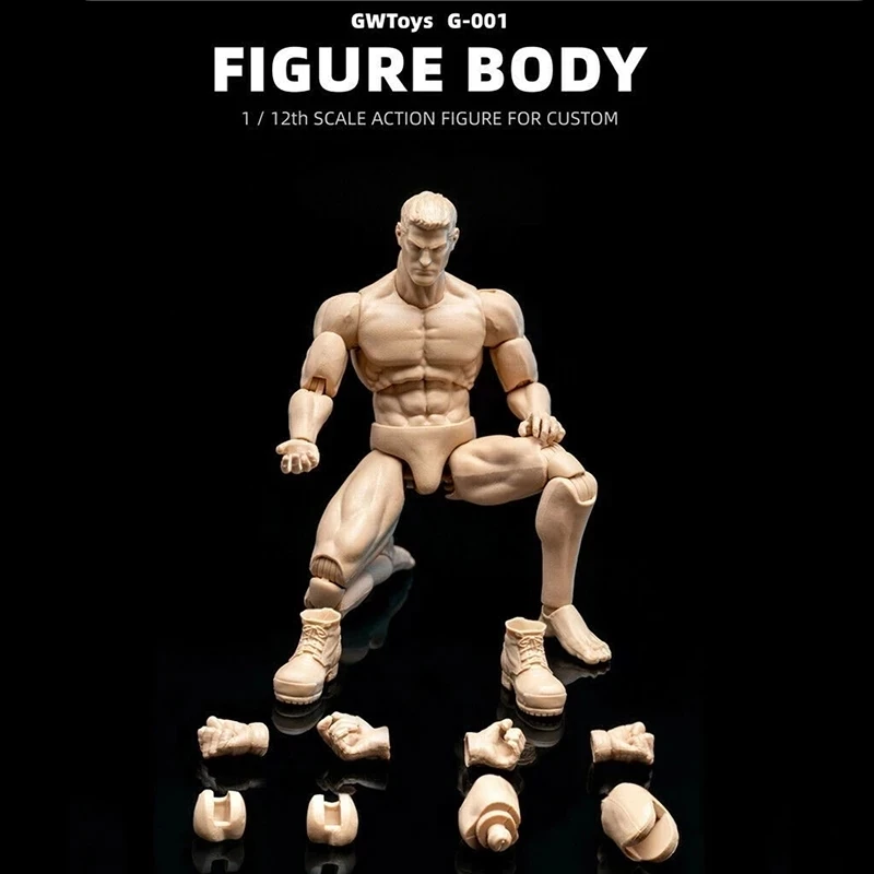 

1/12 GWToys G001 Muscular Male Soldier Action Figure 6'' Man Super Flexible Body In Stock