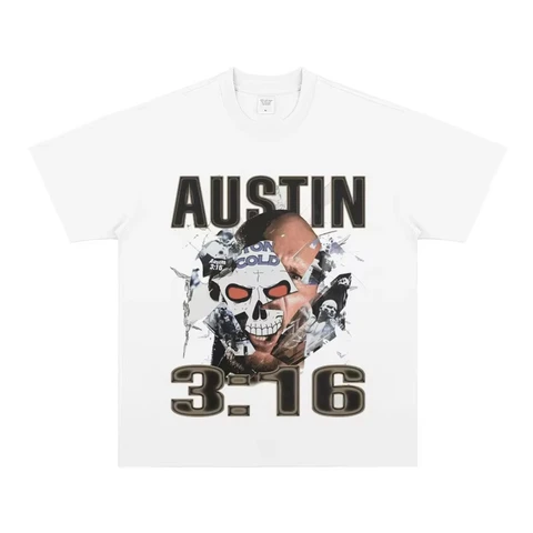 Stone Cold Steve Austin WWE Винтажная Хлопковая Футболка С Короткими Рукавами