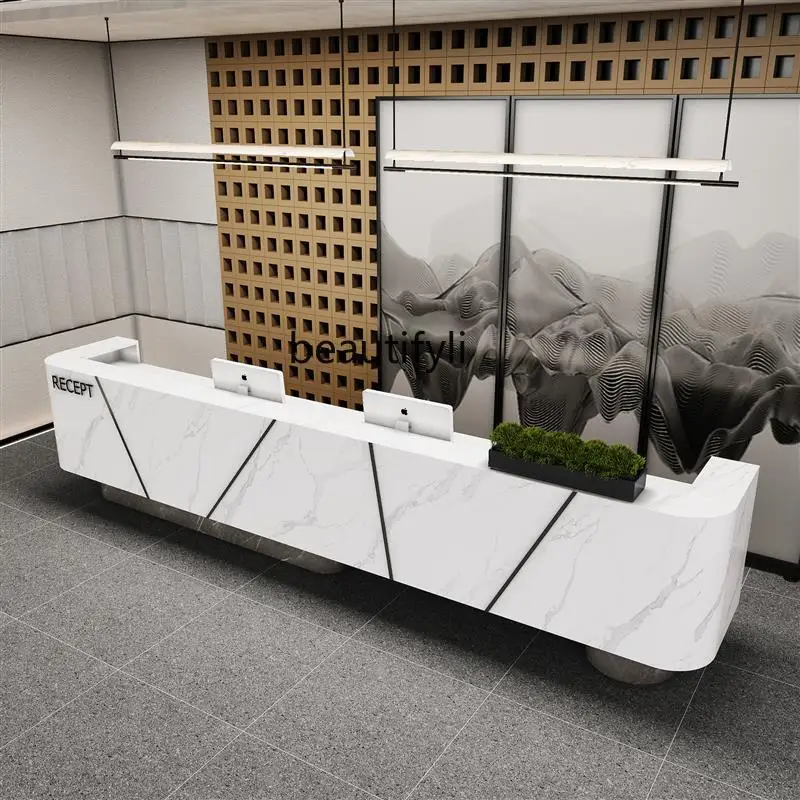 Стойка регистрации компании вестибюль отеля мраморный шифер фитнес бильярд