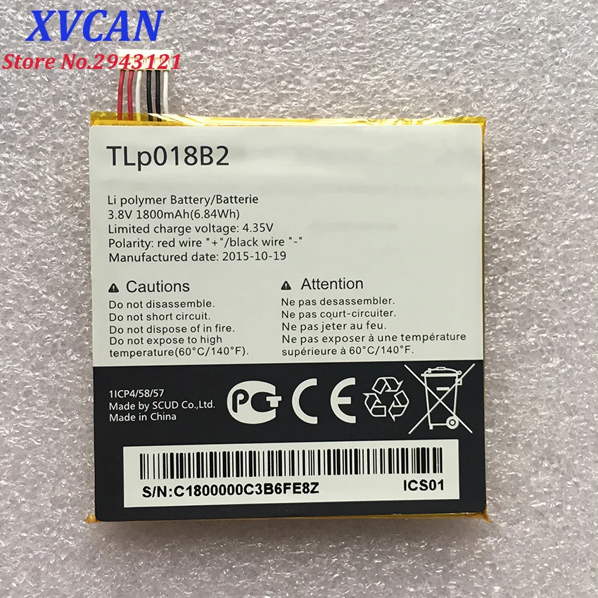 

New 1800mAh TLp018B2 Battery For Alcatel One Touch Idol OT 6030 6030d 6030X 6030A Snap OT 7025 7025D TCL S820 P600 P606T