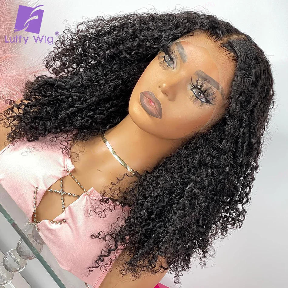 

Kinky Curly 13x6 HD Transparent Lace Frontal Human Hair Wigs For Women Ramy Brazilian Virgin Hair Full End Wig Natural Hairline