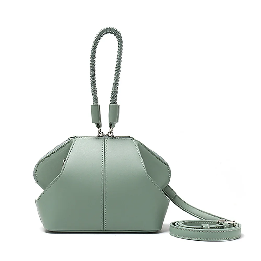 

2022 New Fashionable Handbags Women's Design Pleated Solid Color Handbag PU Leather Retro Shoulder Crossbody Shoulder Bags