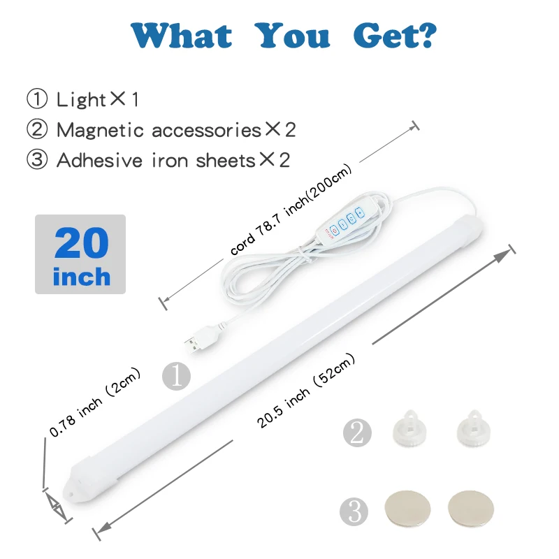 Магнитная лампа для чтения в общежитии 5 В с USB-разъемом