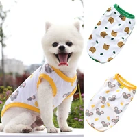 spring summer dogs clothes cute cartoon print t shirt puppy clothes pet cats leisure vest cotton shirts pug costumes supplies
