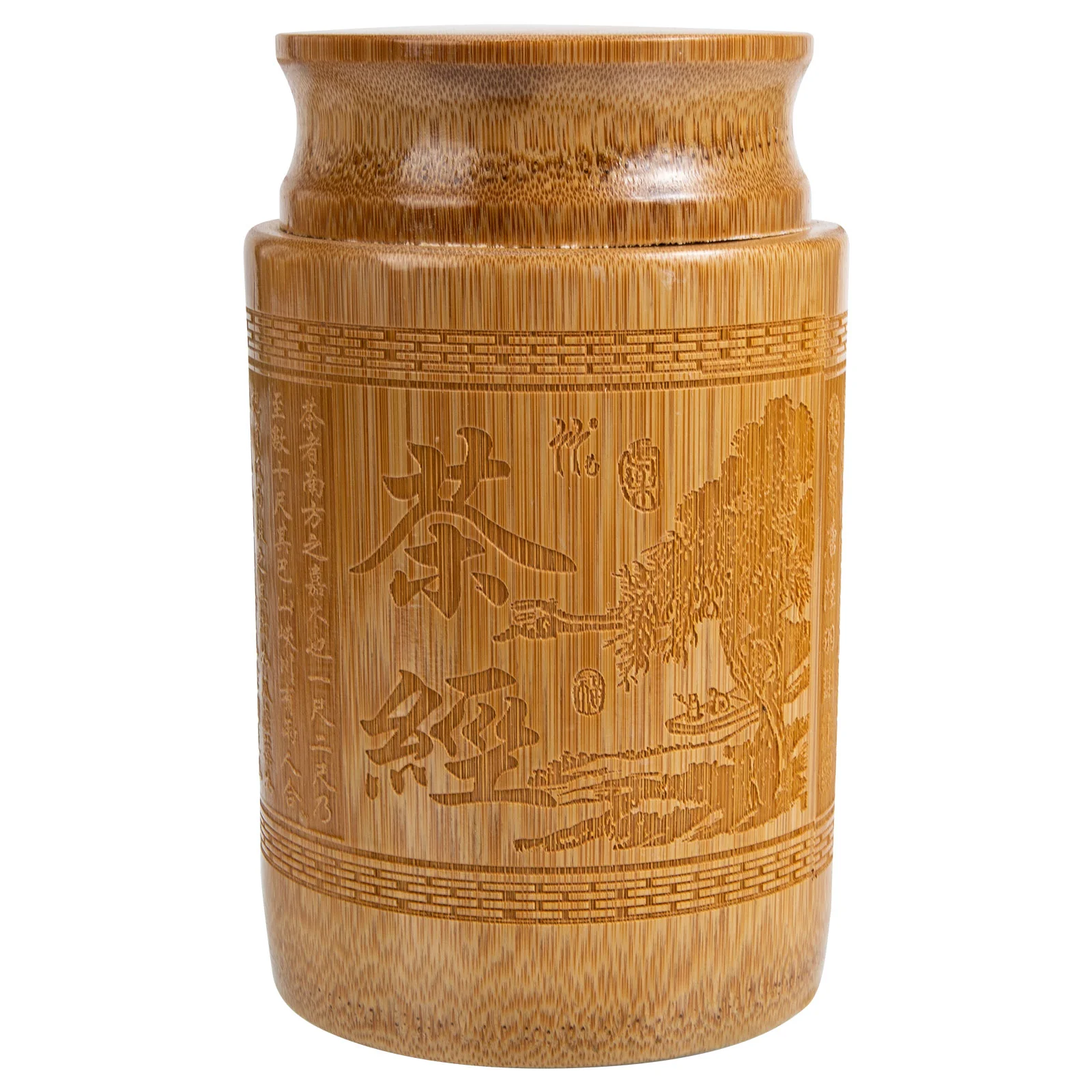 

Bamboo Tea Canister Loose Tea Sealing Can Portable Tea Caddy Household Tea Storage Can