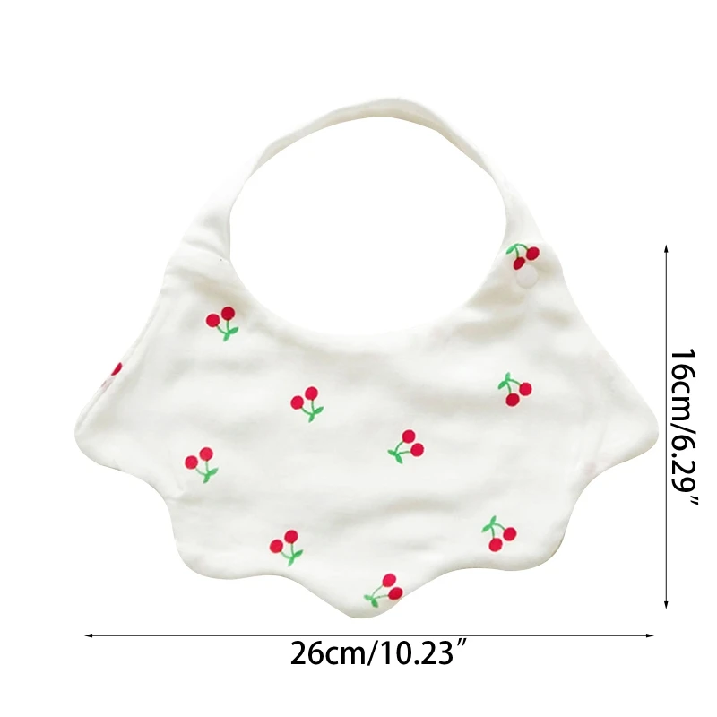 

Baby Bib Cartoon Flower Cherry Kids Newborn Cotton Feeding Saliva Towel