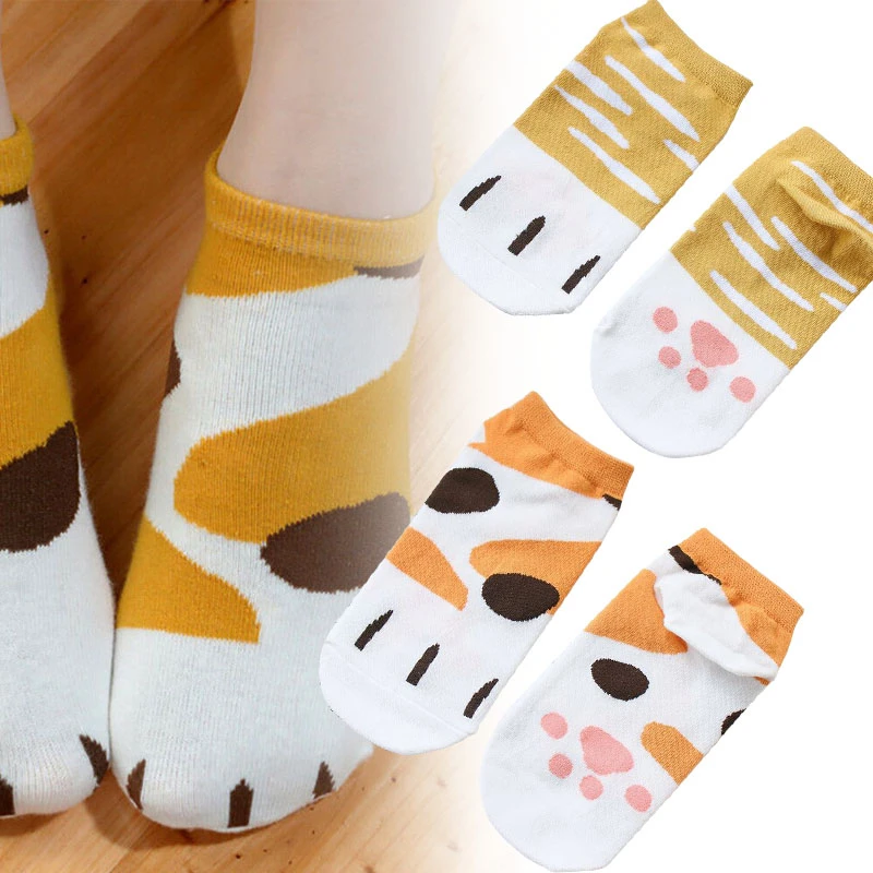 

Ladies Summer Cartoon Cute Cat Paw Socks Kawaii Candy Color Socks Cartoon Cat Paw Ankle Socks Girl Gift 2022