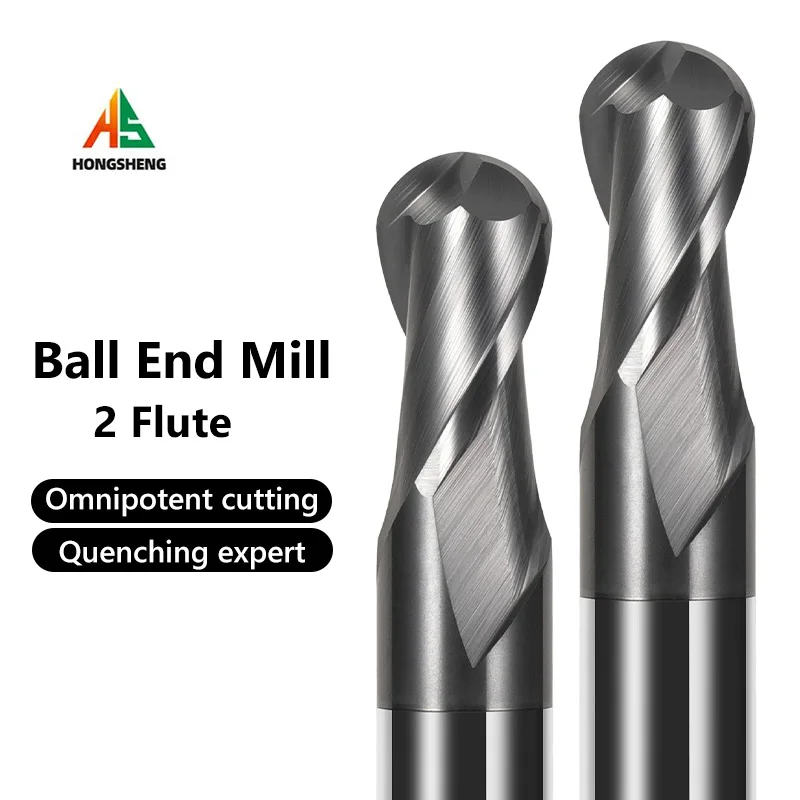 

HRC70 Ball Nose End Mill Tungsten Carbide Cutter CNC Router Bit Milling Cutters Tool R0.5 2 4 6 8 10 12 2 Flute Metal Cutter