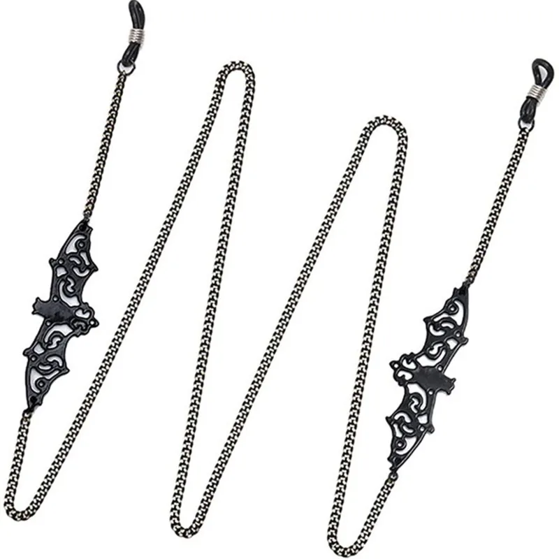 

Black Hollow Bat Beads Link Chain Eyeglasses Chains Glasses Rope Holder Sunglasses Strap Cord Neck Band Accessories