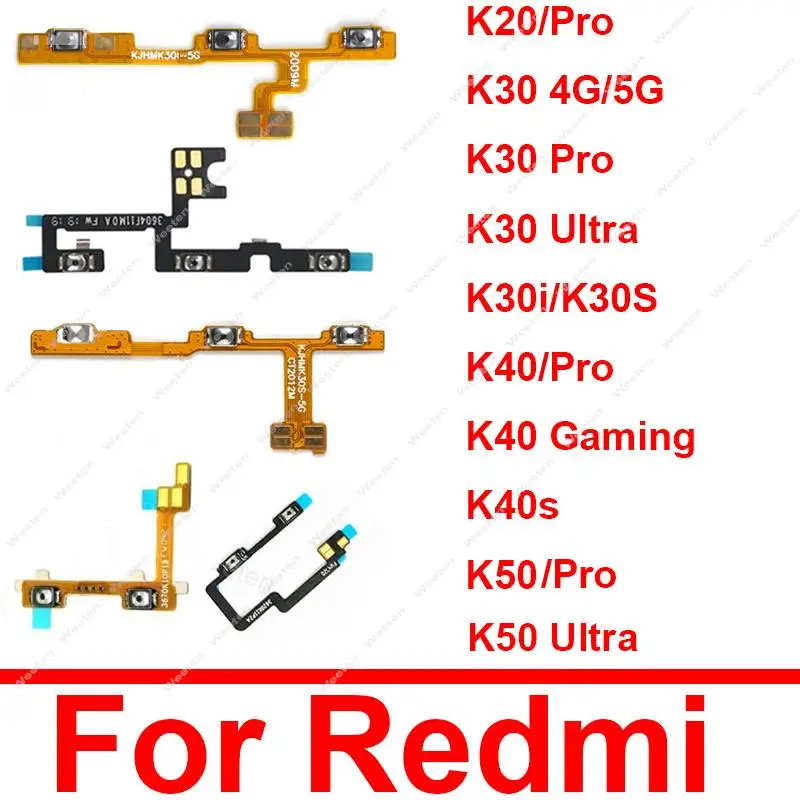 

Power Key Volume Side Button Flex Cable For Xiaomi Redmi K20 K30 K40 K50 Pro K30 K50 Ultra K30i K30S K40 Gaming 4G 5G