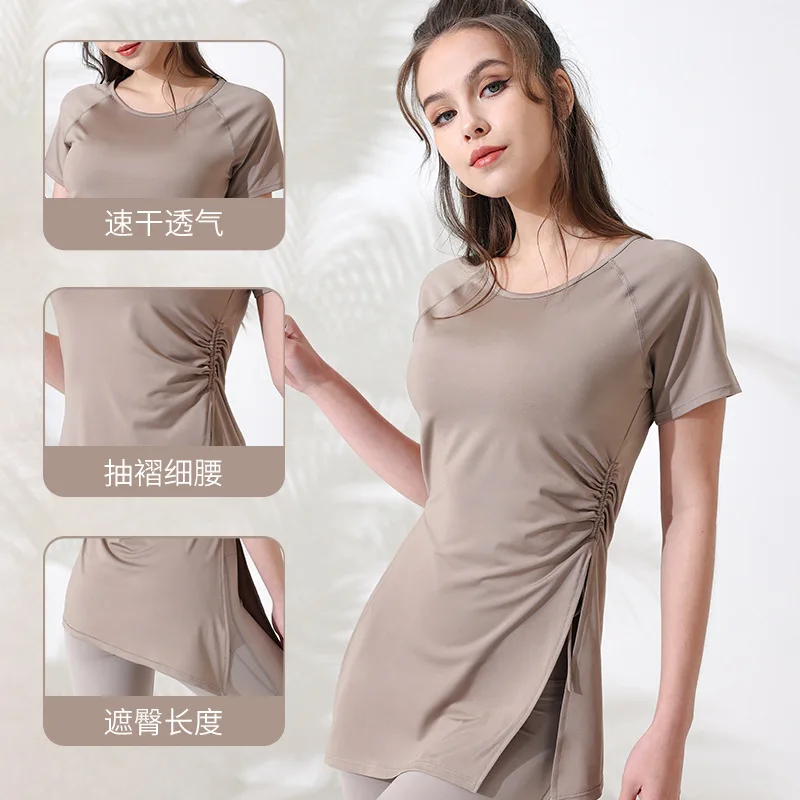 Women's Tops Sports Quick-drying T-shirts Running Fitness Clothes Short-sleeve Yoga Tops Tight-fitting Breathable Thin Long 2022