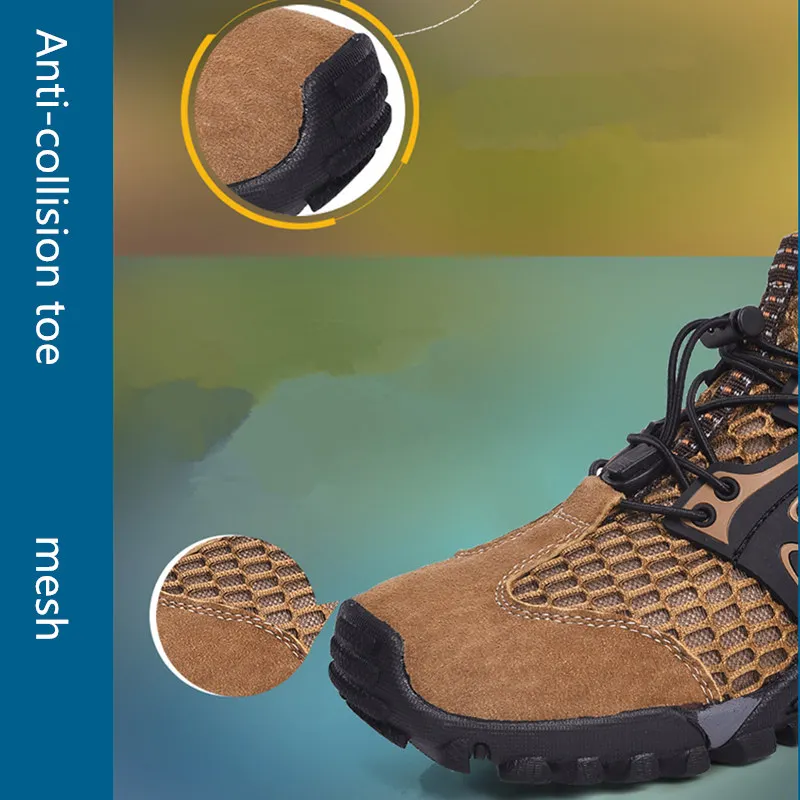 Men Breathable Comfortable Tactical Hiking Shoe Outdoor Non-slip Durable Trekking Climbing Shoe Upstream Beach Wading Water Shoe