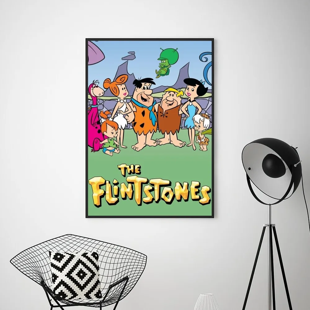 Мультяшный плакат F-Flintstone принты настенные картины для гостиной домашний декор