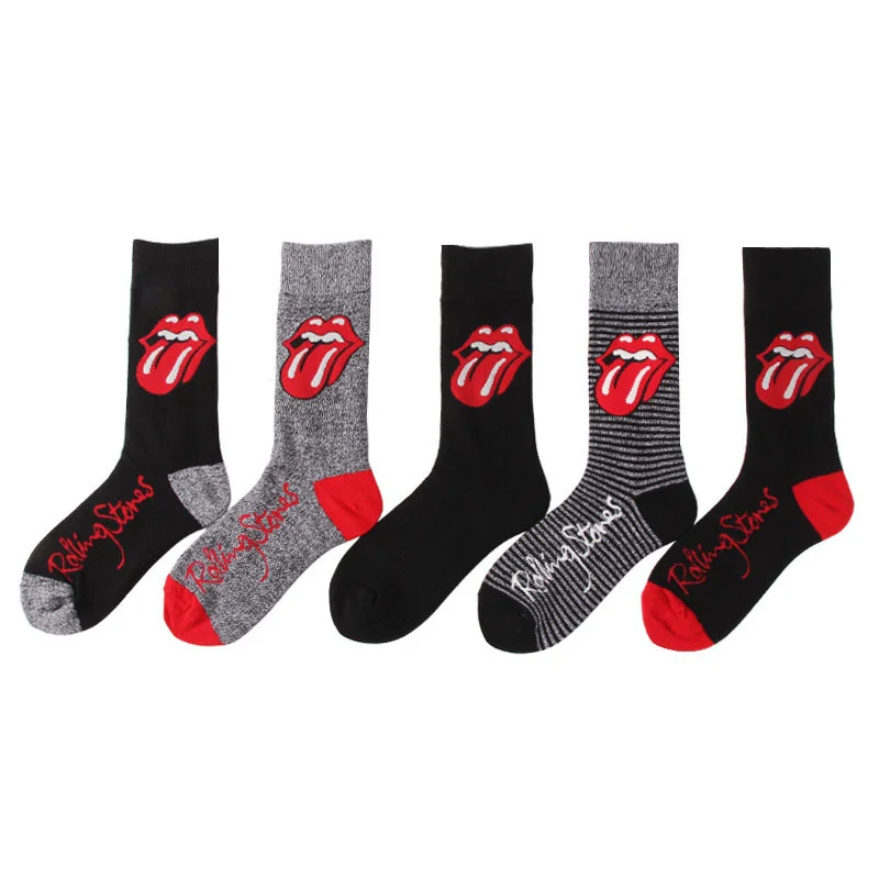 

Harajuku Hip Hop Cartoon Men Socks Unisex Funny Tongue Printed Combed Cotton Sokken Trendy Tide Creative Skateboard Happy Socks