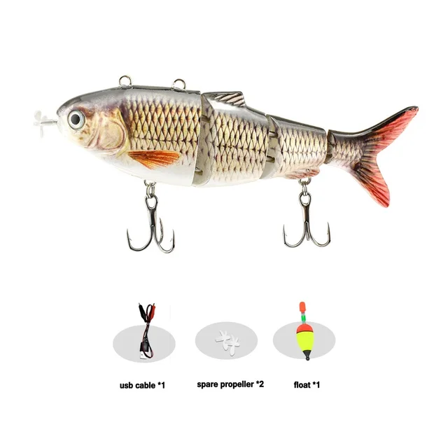 lure Robotic Swimming Lure USB Rechargeable LED Light Multi Jointed Swimbait Inteli Self-Propelling Electric Fishing Tackle 1