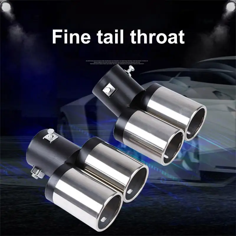 

Portable Auto Muffler Silencer Dual Outlet Beautify The Car Universal Auto Muffler Tail Pipe Practical Auto Muffler Modified