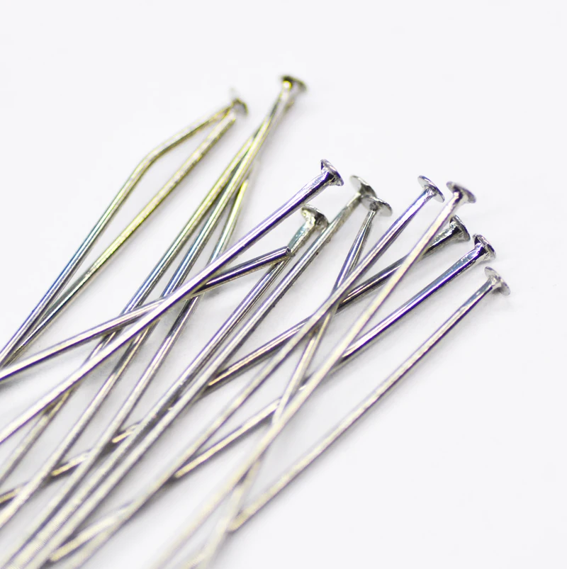 

200pcs/lot 75MM DIY Rhodium Plated ,Never change color, Flat Head Pins For Jewelry Findings Making