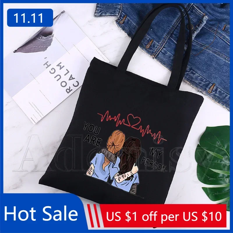 

Женская Холщовая Сумка-тоут Greys, складная Холщовая Сумка на плечо, экологически чистая сумка для покупок, повседневная черная сумка-тоут для ежедневного использования