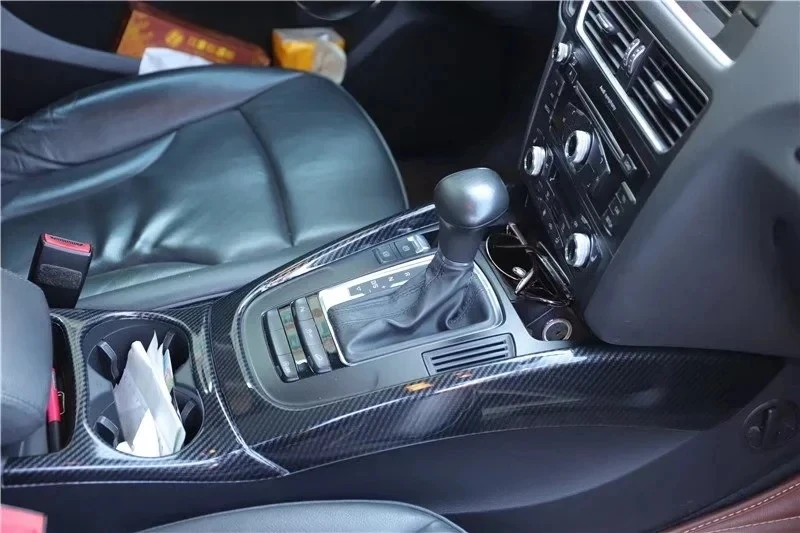 

For Audi Q5 8R 2010-18 SQ5 8R 2013-2017 Accessories Carbon Fiber Style Interior Decoration Gear Box Door Interior Sticker ABS