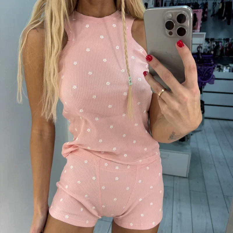 Пижамный комплект из двух предметов для женщин удобная дышащая повседневная