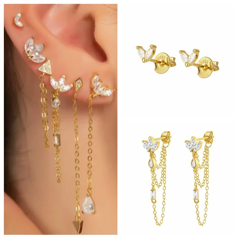 Женские серьги-гвоздики из серебра 925 пробы в виде цветка