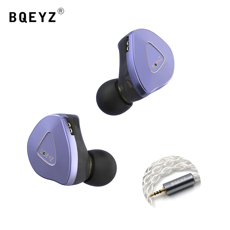 

BQEYZ Topaz проводной лучший в ухе Hi-Fi фотодинамический пьезоэлектронный монитор драйвера с разъемом 2,5/3,5/4,4 мм сменный кабель
