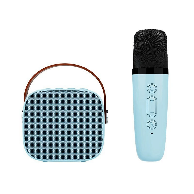 

Blue Speaker With Microphone - Karaoke Machine With Wireless Microphone - Portable Karaoke Bar Speaker (Blue)