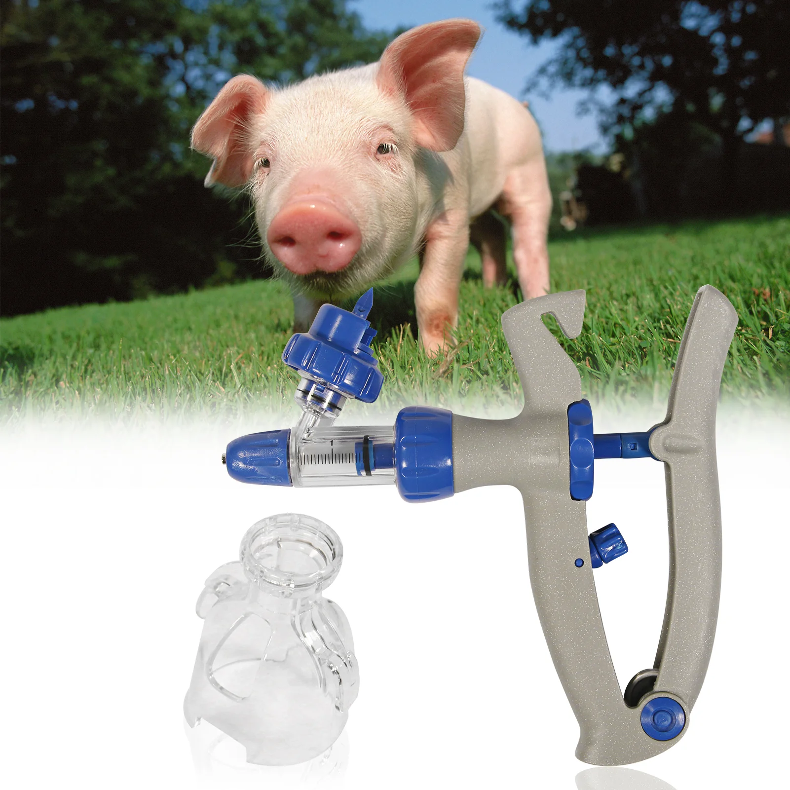 

5ml Animal Cattle Syringe Veterinary Adjustable Continuous Syringe Injection Vaccine Injector Tool for Pig Farm Poultry Livestoc