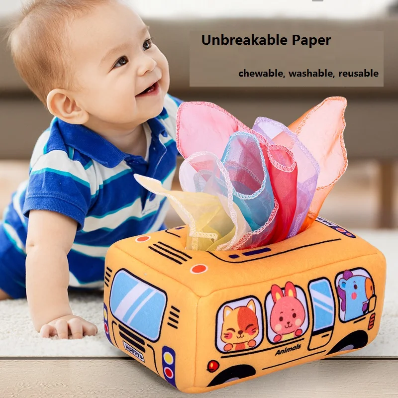 

Montessori Toys for Babies 6-12 Months Sensory Toys Baby Magic Tissue Box for Kids Early Learning Toys Baby Gifts