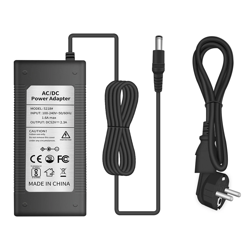 Hiseeu 52V 2.3A Зарядное устройство адаптер питания AC 100-240V DC EU/AU/UK/US Plug для наблюдения за безопасностью CCTV POE NVR Recorder on.