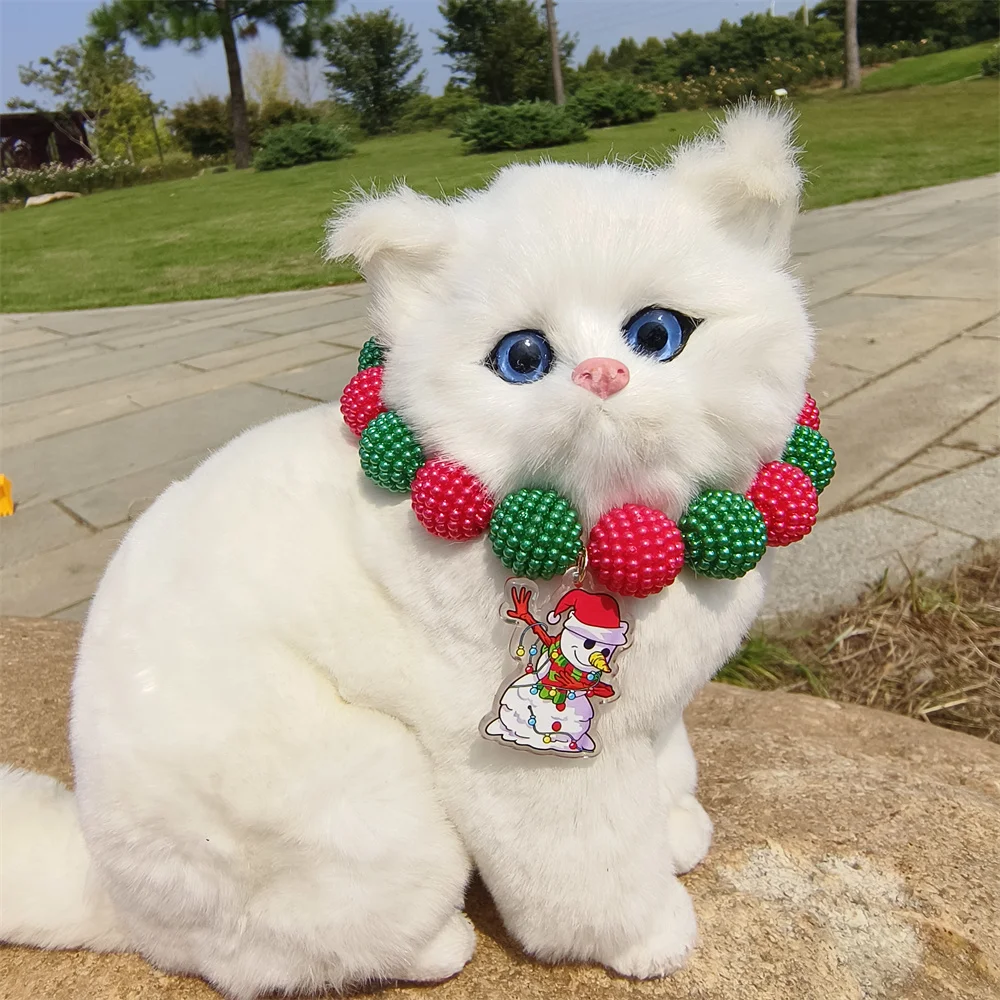 Модный Рождественский Хэллоуин искусственный жемчуг ошейник для домашних