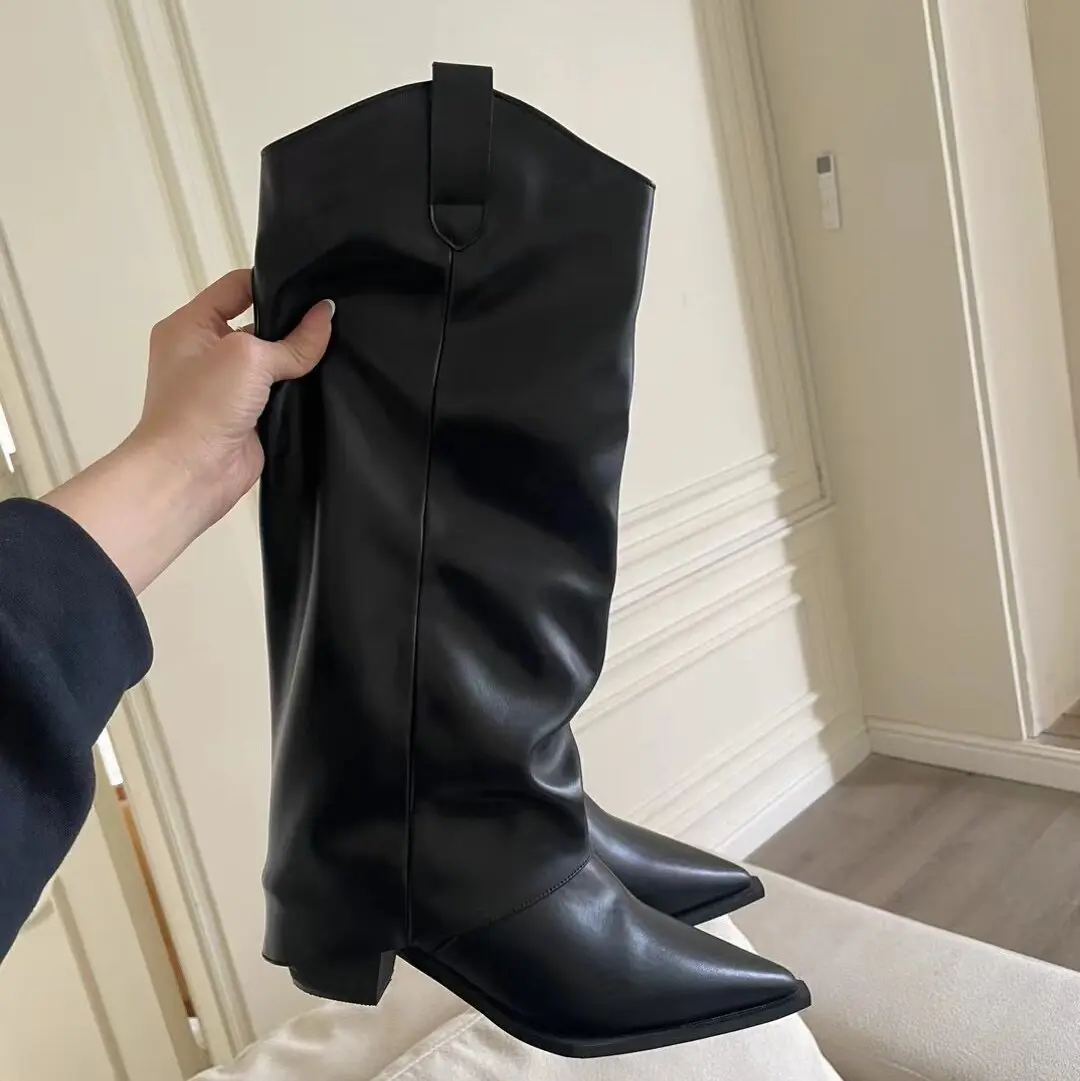 Женские резиновые сапоги пикантные туфли до бедра на высоком каблуке